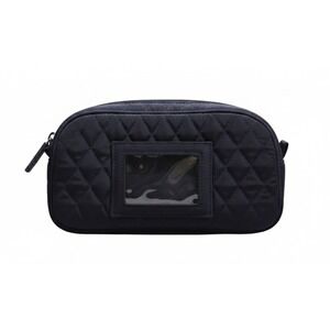 Vera Bradley Classic Navy Blue  Quilted Microfiber Cosmetic Bag Toiletry Pouch‎